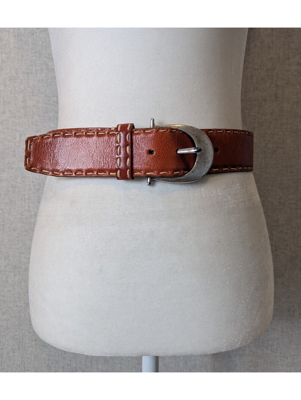 Banana Republic whipstitch western belt w/ horseshoe buckle - Size XS